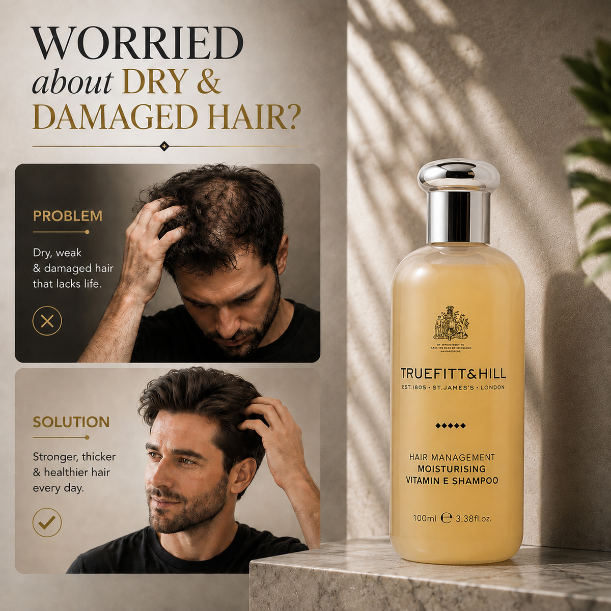Truefitt & Hill Hair Management Moisturizing Vitamin E Shampoo for Men 100ml