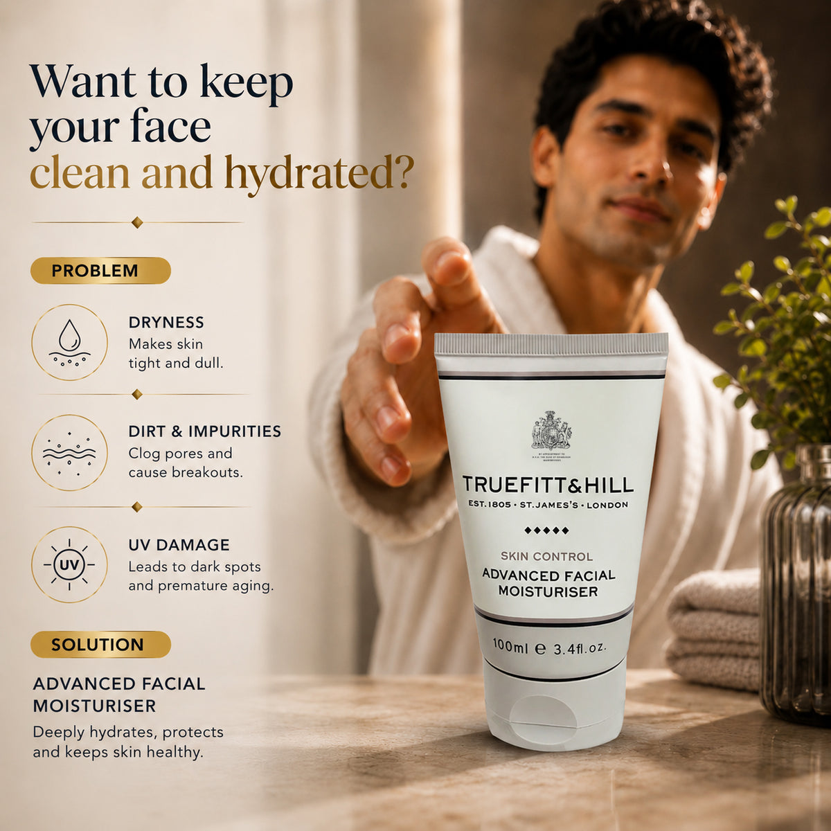 Truefitt & Hill Skin Moisturizer For Men 100ml