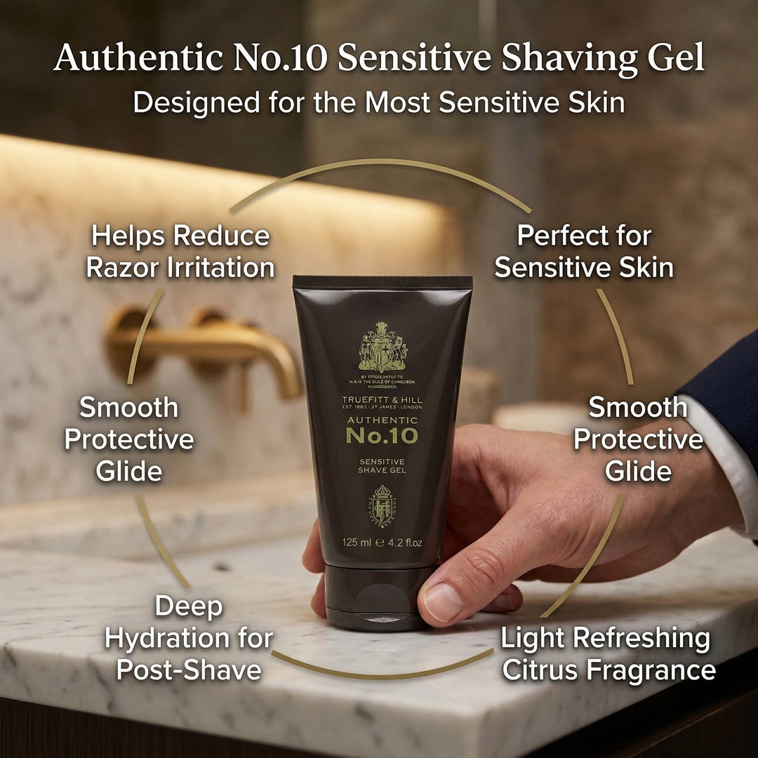 Truefitt & Hill Authentic No.10 Sensitive Shaving Gel for Men 125gm - Truefitt & Hill India