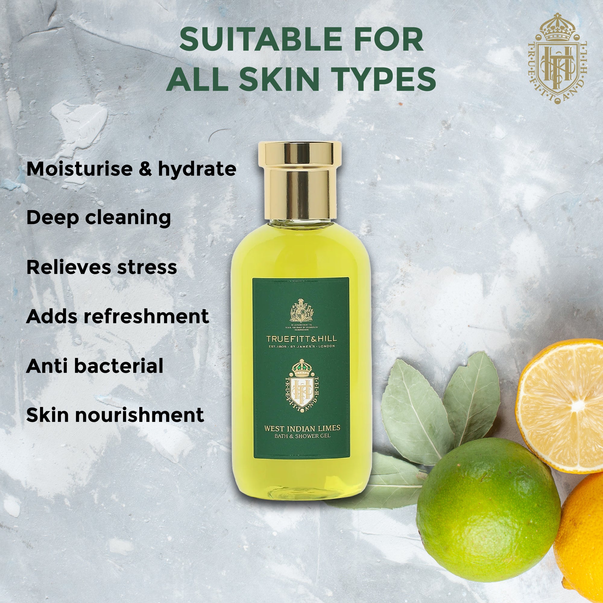Truefitt & Hill West Indian Limes Men's Bath & Shower Gel 200ml - Truefitt & Hill India