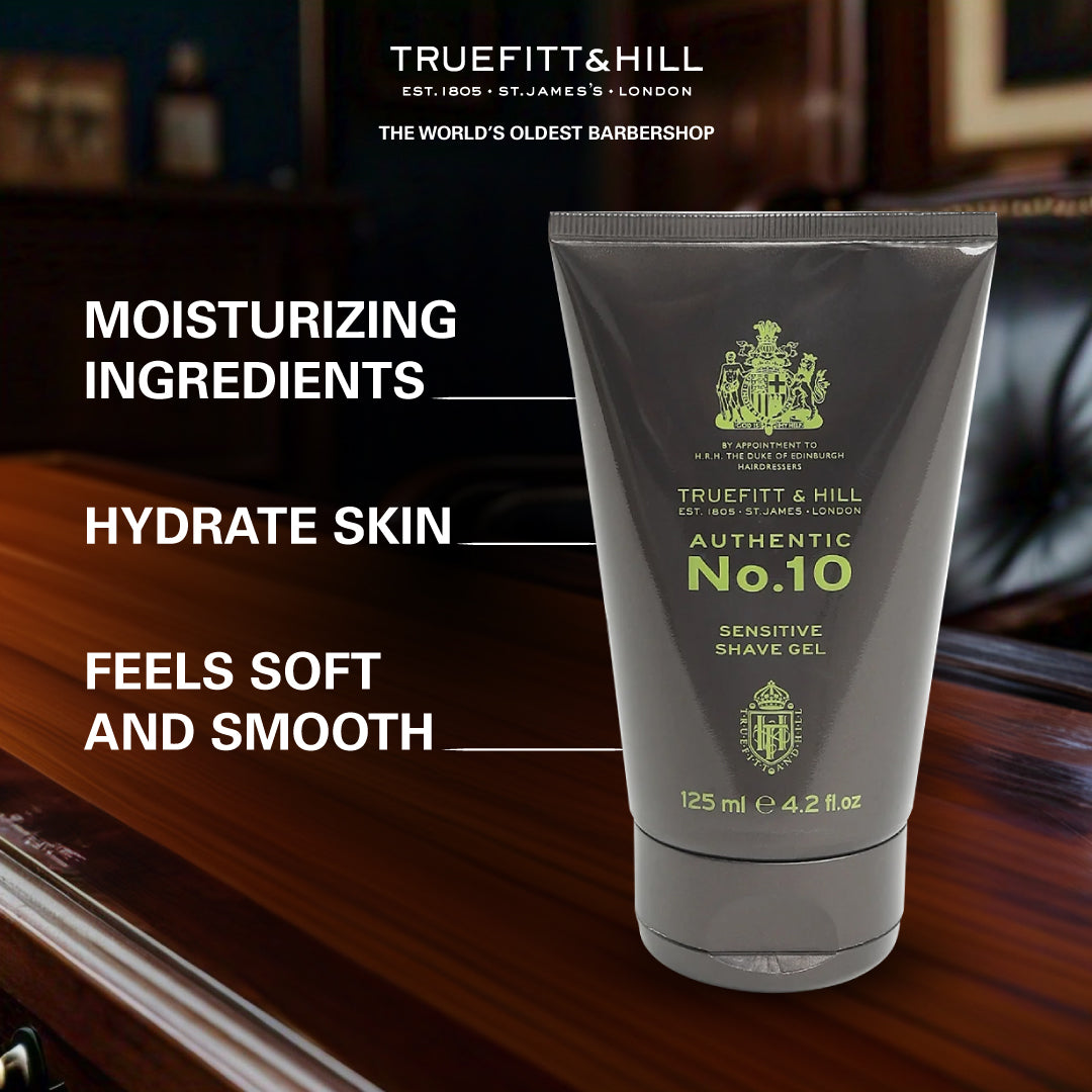 Truefitt & Hill Authentic No.10 Sensitive Shaving Gel for Men 125gm - Truefitt & Hill India
