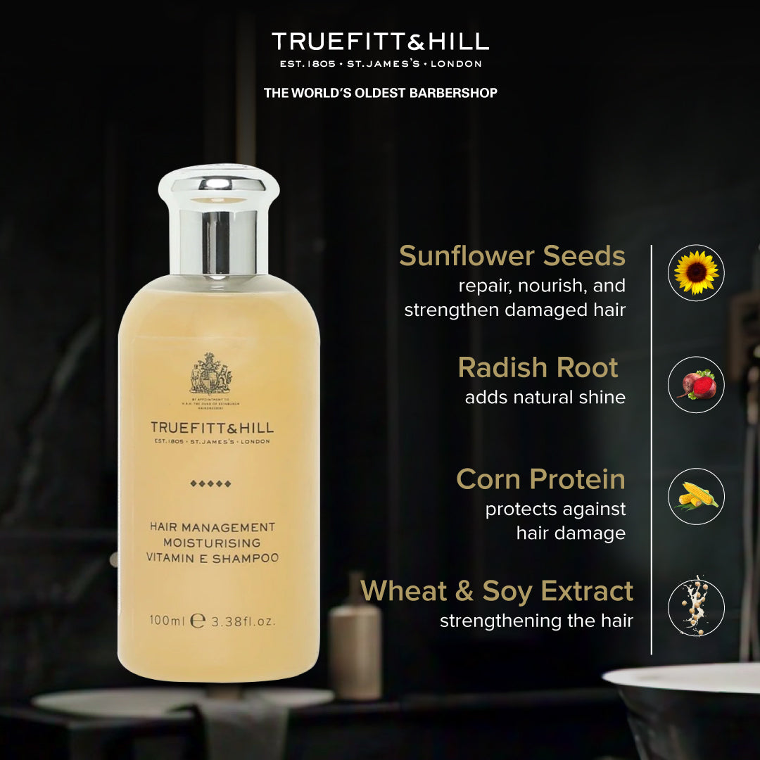Truefitt & Hill Hair Management Moisturizing Vitamin E Shampoo for Men 100ml - Truefitt & Hill India