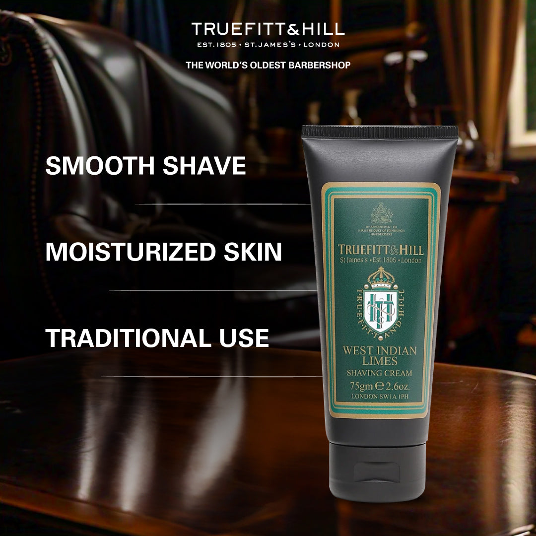 Truefitt & Hill West Indian Limes Shaving Cream Tube for Men 75gm - Truefitt & Hill India