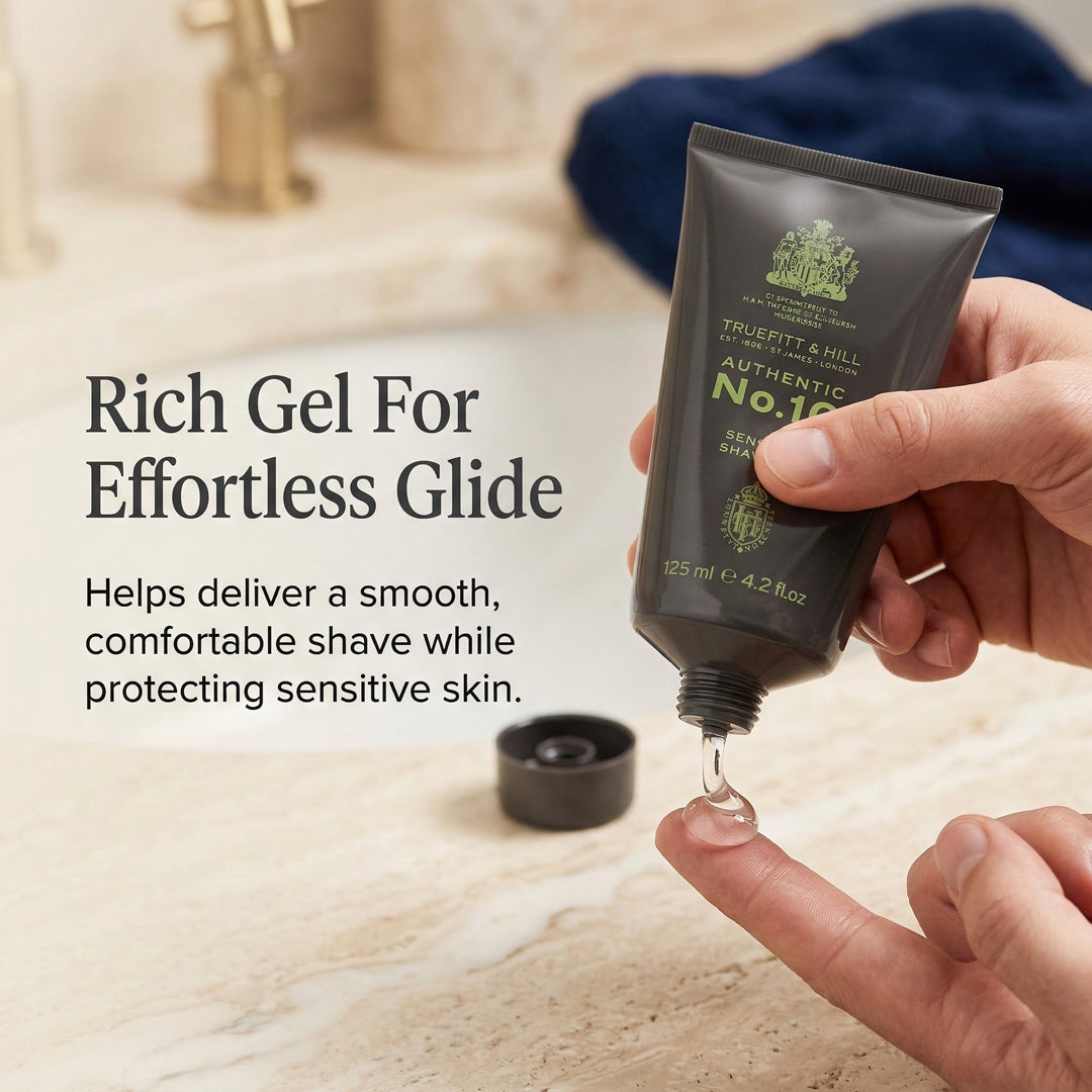 Truefitt & Hill Authentic No.10 Sensitive Shaving Gel for Men 125gm - Truefitt & Hill India