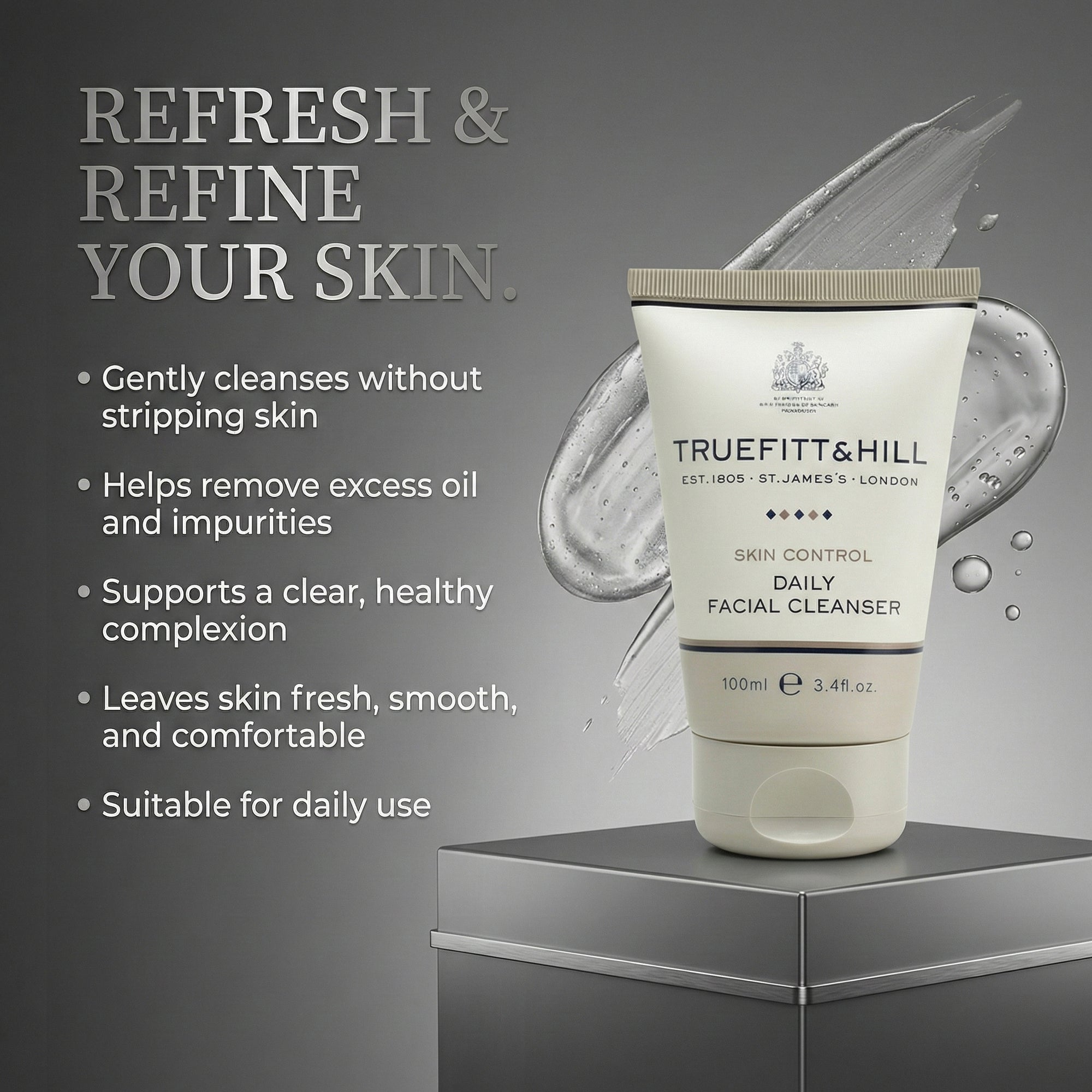 Truefitt & Hill Skin Control Facial Cleanser for Men 100ML - Truefitt & Hill India