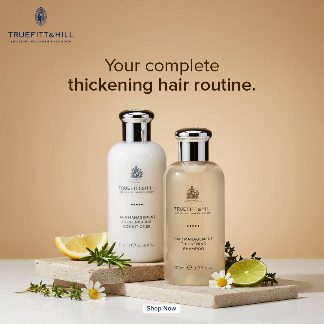 Truefitt & Hill Luxury Hair Care Gift Set | Thickening Shampoo 100 ml & Replenishing Conditioner 1000 ml - Truefitt & Hill India