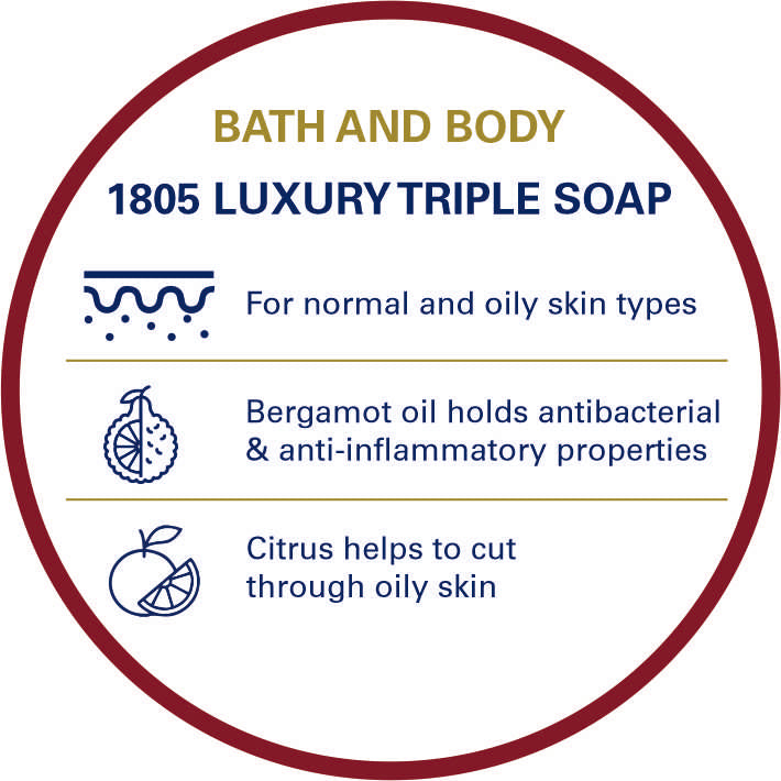 Truefitt & Hill 1805 Men's Luxury Bath & Body Soap 3x150gm - Truefitt & Hill India