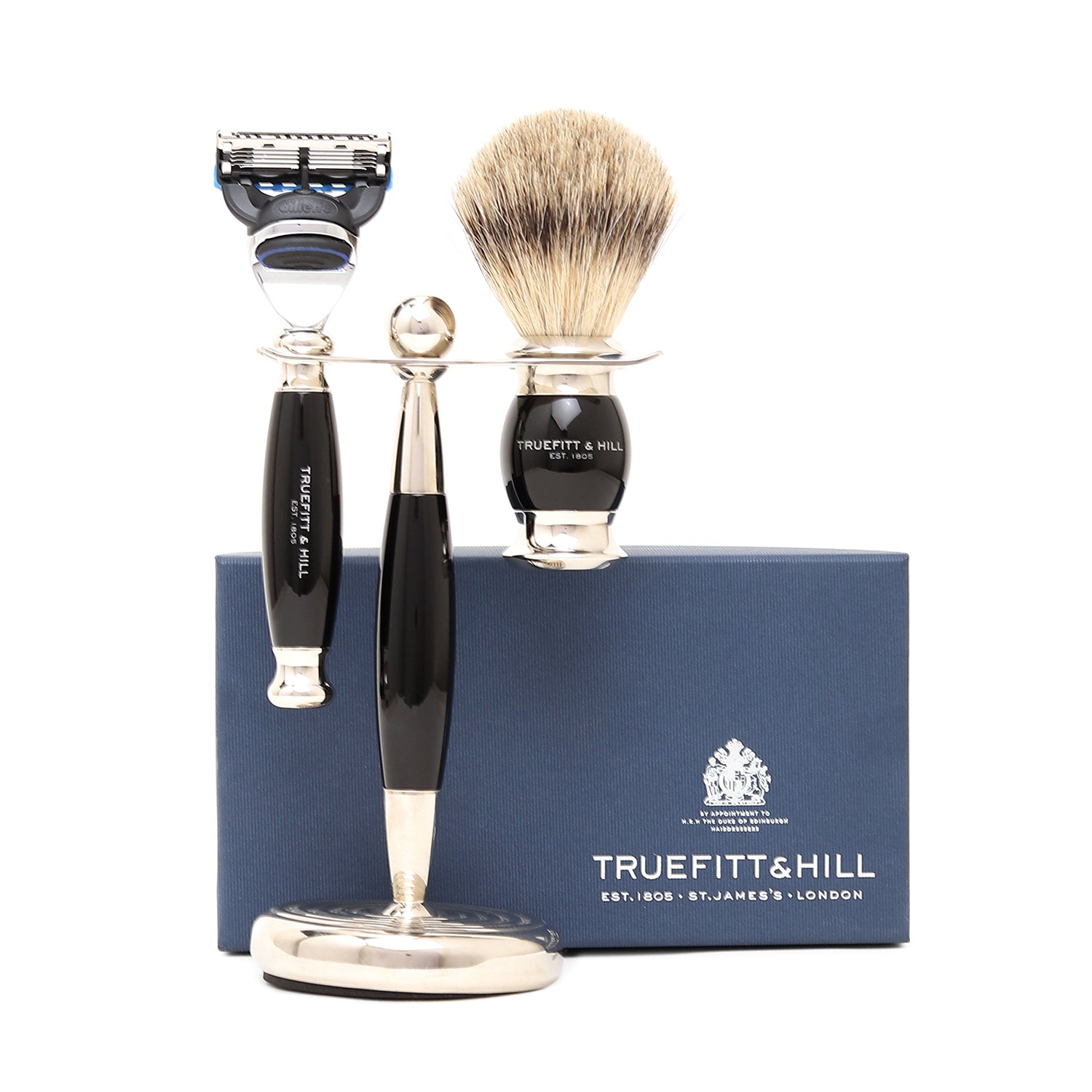 Truefitt & Hill Edwardian Collection Ebony Fusion Shaving Set - Truefitt & Hill India